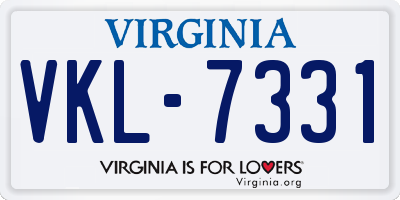 VA license plate VKL7331