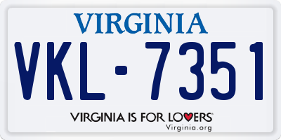 VA license plate VKL7351