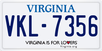 VA license plate VKL7356