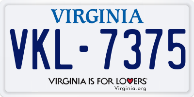 VA license plate VKL7375