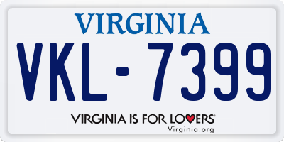 VA license plate VKL7399