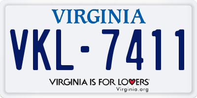 VA license plate VKL7411