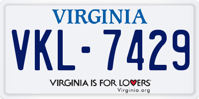 VA license plate VKL7429