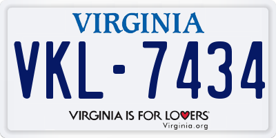 VA license plate VKL7434