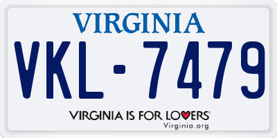 VA license plate VKL7479