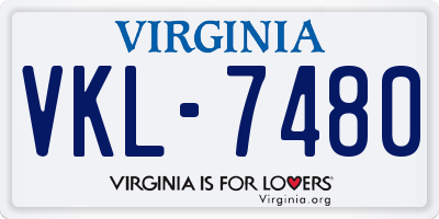 VA license plate VKL7480