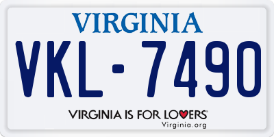 VA license plate VKL7490