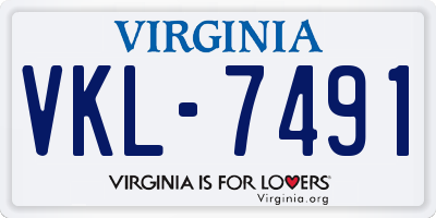 VA license plate VKL7491