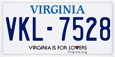 VA license plate VKL7528