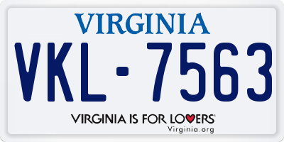 VA license plate VKL7563
