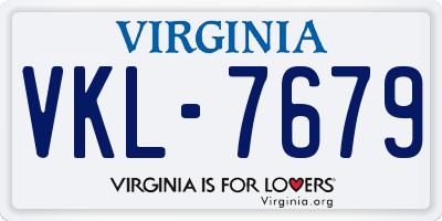 VA license plate VKL7679