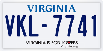 VA license plate VKL7741