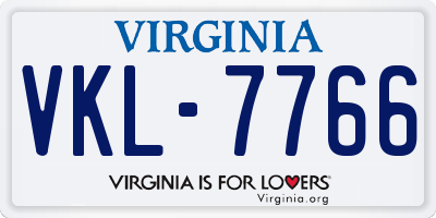 VA license plate VKL7766