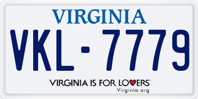 VA license plate VKL7779