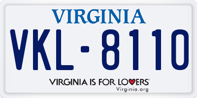 VA license plate VKL8110