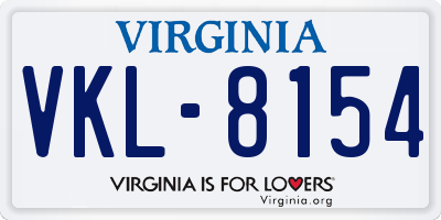 VA license plate VKL8154