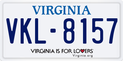 VA license plate VKL8157
