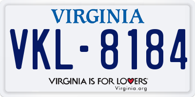 VA license plate VKL8184