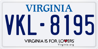 VA license plate VKL8195