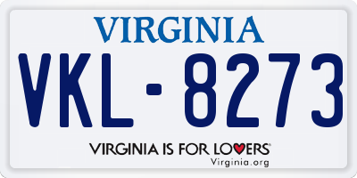 VA license plate VKL8273