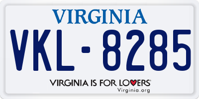 VA license plate VKL8285