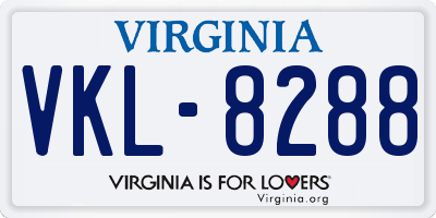 VA license plate VKL8288
