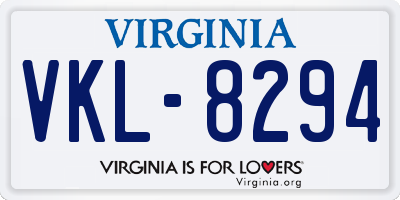 VA license plate VKL8294