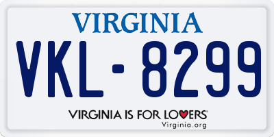 VA license plate VKL8299