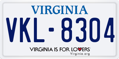VA license plate VKL8304