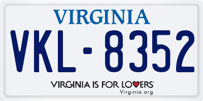 VA license plate VKL8352
