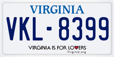 VA license plate VKL8399