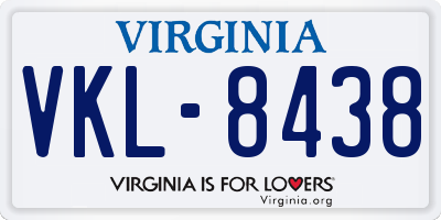 VA license plate VKL8438
