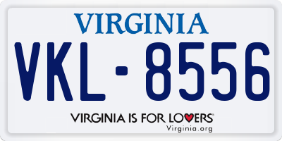 VA license plate VKL8556