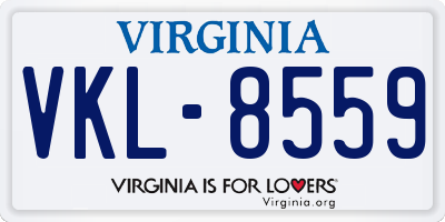 VA license plate VKL8559