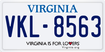 VA license plate VKL8563