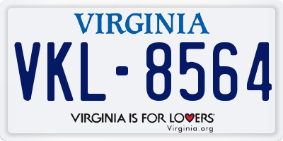 VA license plate VKL8564