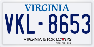 VA license plate VKL8653