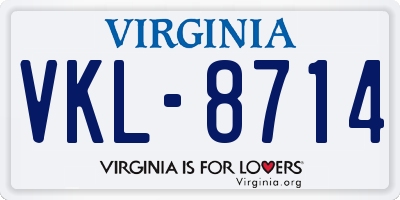 VA license plate VKL8714