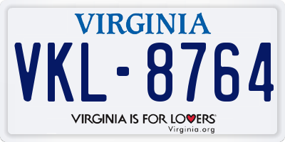 VA license plate VKL8764