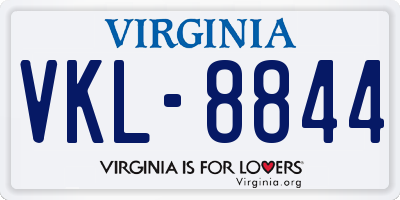 VA license plate VKL8844