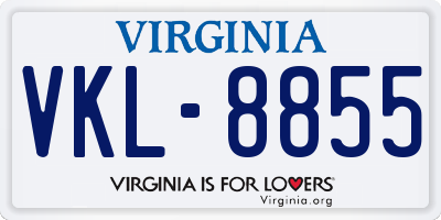 VA license plate VKL8855