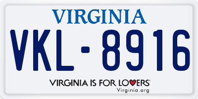 VA license plate VKL8916