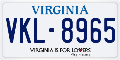 VA license plate VKL8965