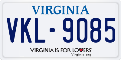 VA license plate VKL9085