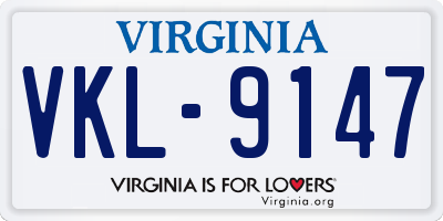 VA license plate VKL9147
