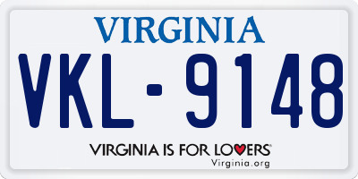 VA license plate VKL9148
