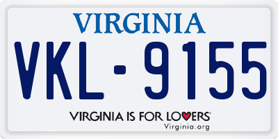 VA license plate VKL9155