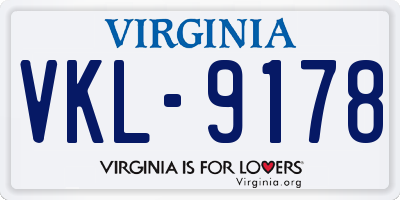 VA license plate VKL9178