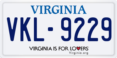 VA license plate VKL9229