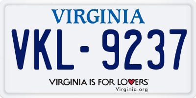 VA license plate VKL9237
